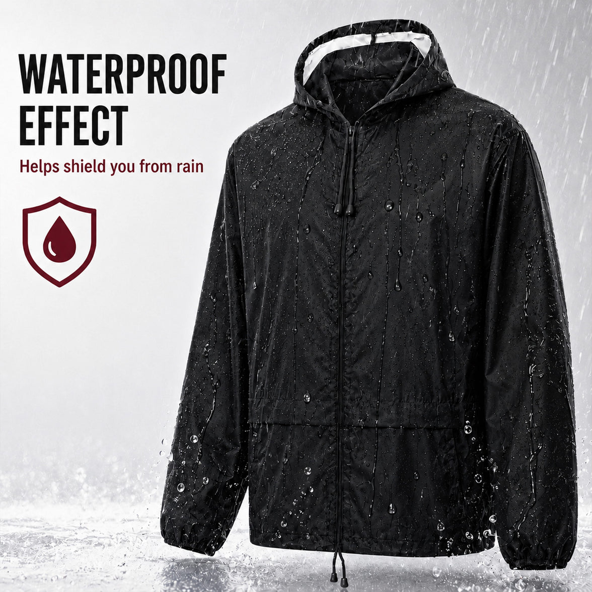Heatwave Hooded Raincoat Kagools Jacket Unisex Adult Men and Women Water-Resistant Lightweight Ideal for Spring Summer & Travel Rain Coat