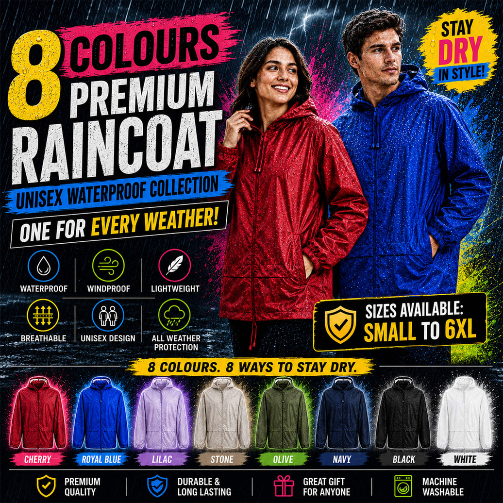 Heatwave Hooded Raincoat Kagools Jacket Unisex Adult Men and Women Water-Resistant Lightweight Ideal for Spring Summer & Travel Rain Coat