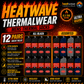 Heatwave Thermalwear Men's Black Thermal Socks 12 Pairs for Work Boots Insulation Double Brushed Advanced Knitting Technology Socks