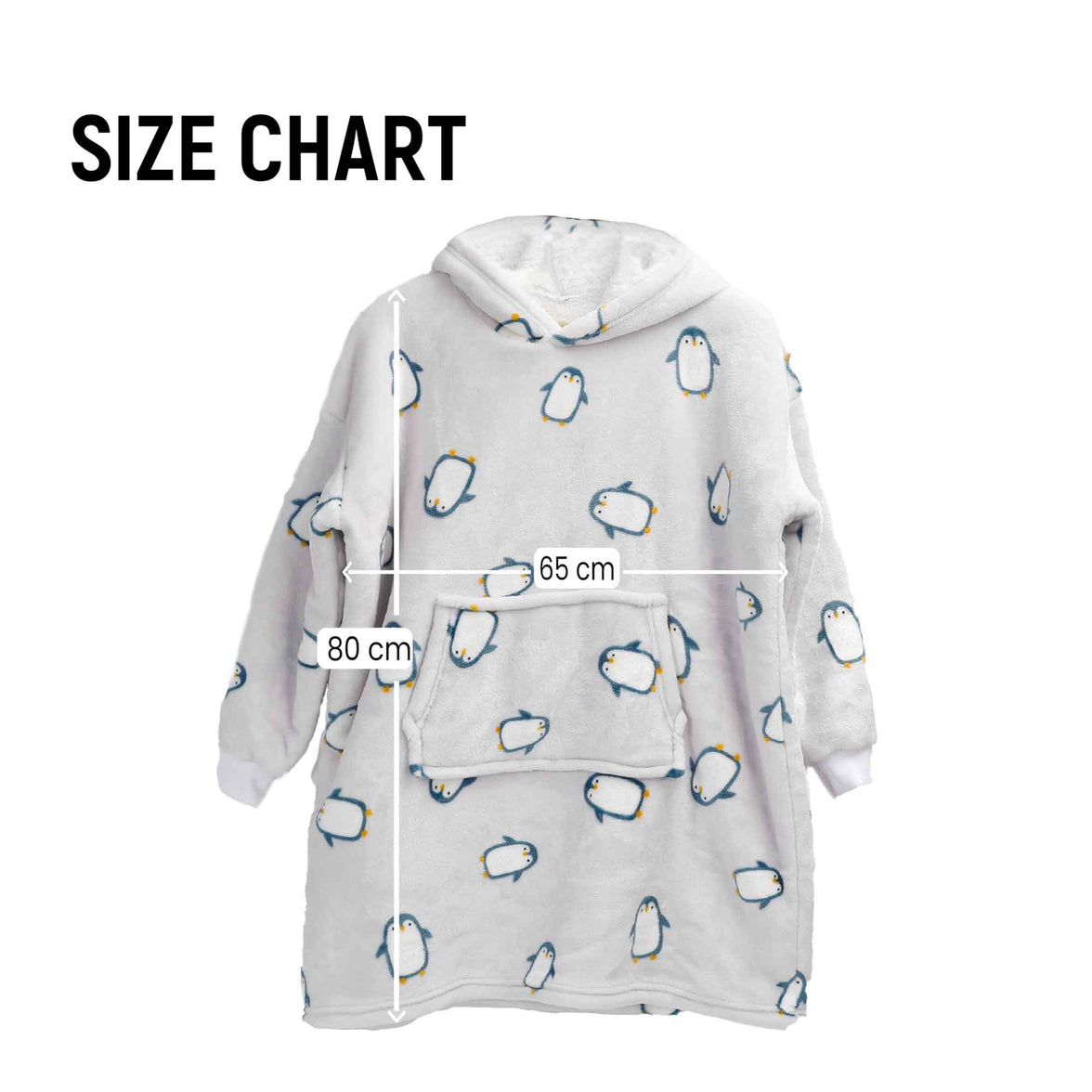 Kids Cozy Oversized Hooded Penguin Blanket Plush Flannel Fleece Hoodie with Sherpa Lining Ages 8-15 Warm Comfortable Durable Loungewear Gift by Daisy Dreamer PENGUIN Hooded Blanket