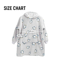 Kids Cozy Oversized Hooded Penguin Blanket Plush Flannel Fleece Hoodie with Sherpa Lining Ages 8-15 Warm Comfortable Durable Loungewear Gift by Daisy Dreamer PENGUIN Hooded Blanket