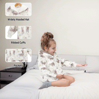 Kids Hoodie Safari & Sloth Blanket for Toddlers Ages 0-4 Unisex Warm Fluffy Wearable Sweatshirt with Pocket by Daisy Dreamer Hooded Blanket