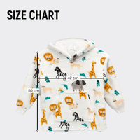 Kids Hoodie Safari & Sloth Blanket for Toddlers Ages 0-4 Unisex Warm Fluffy Wearable Sweatshirt with Pocket by Daisy Dreamer Hooded Blanket