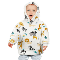 Kids Hoodie Safari & Sloth Blanket for Toddlers Ages 0-4 Unisex Warm Fluffy Wearable Sweatshirt with Pocket by Daisy Dreamer Hooded Blanket