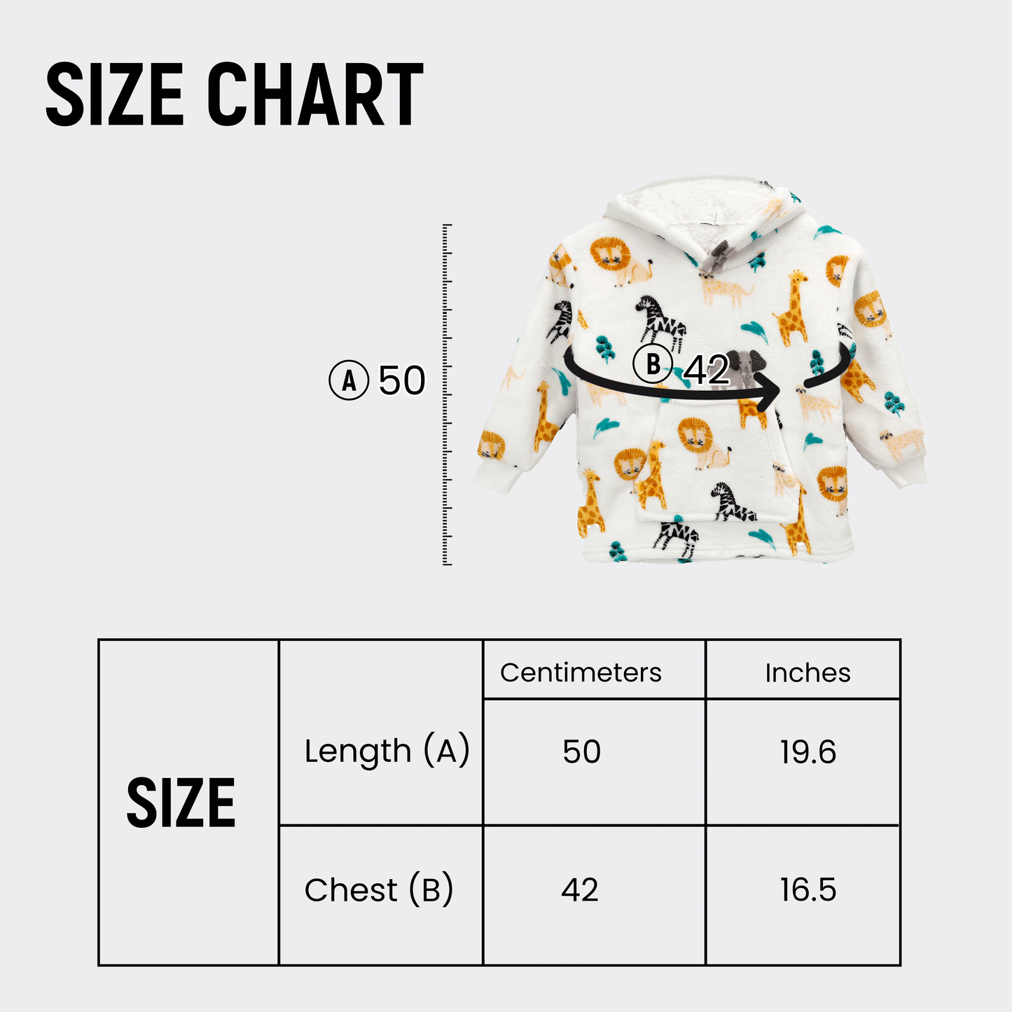 Kids Hoodie Safari & Sloth Blanket for Toddlers Ages 0-4 Unisex Warm Fluffy Wearable Sweatshirt with Pocket by Daisy Dreamer Hooded Blanket