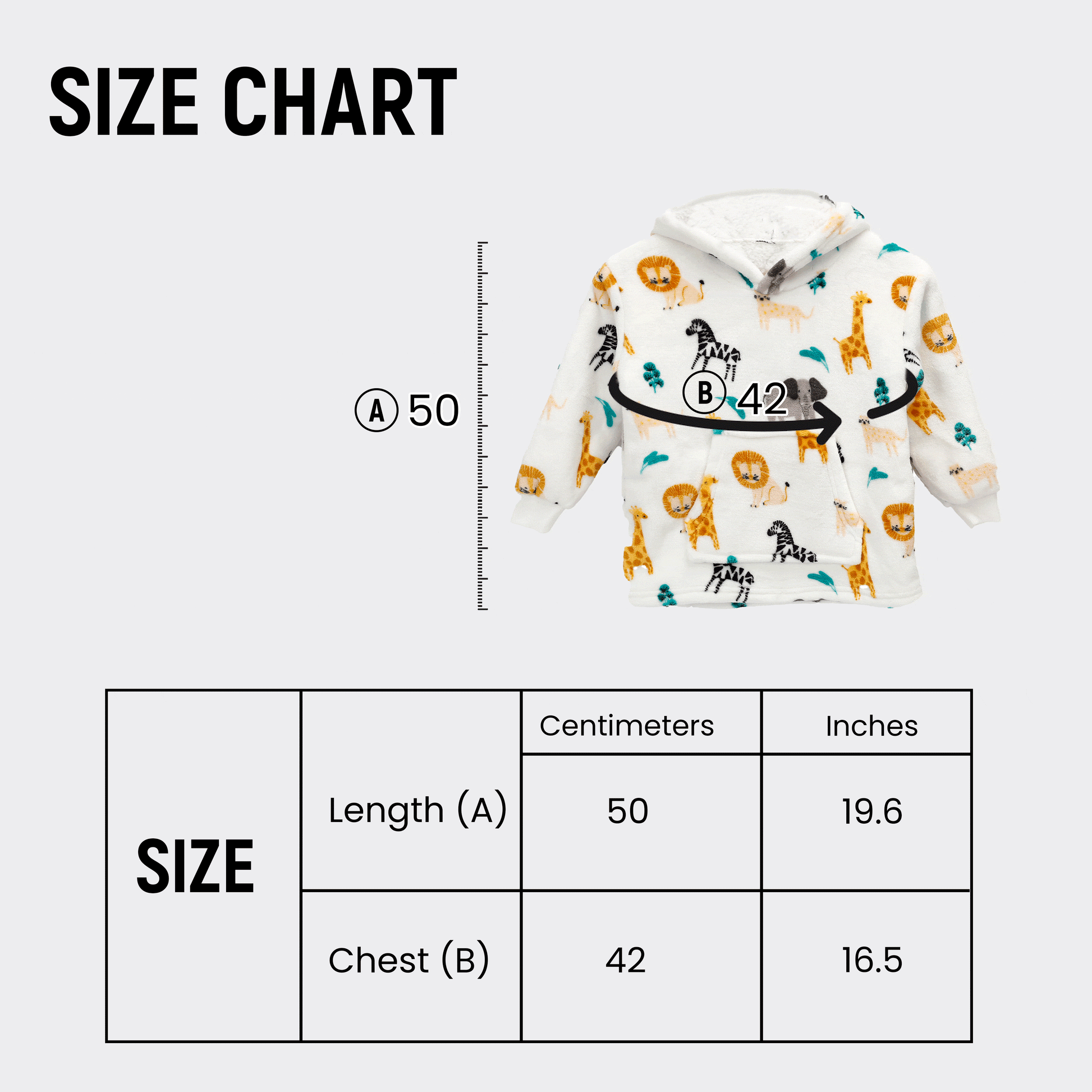 Kids Hoodie Safari & Sloth Blanket for Toddlers Ages 0-4 Unisex Warm Fluffy Wearable Sweatshirt with Pocket by Daisy Dreamer Hooded Blanket