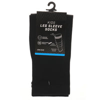 Kids Leg Sleeve Socks Black Fits Over Calf Shin Pads Compression Sleeves for Football Training Running by Sock Stack BLACK Socks