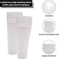 Kids Leg Sleeve Socks White Fits Over Calf Shin Pads Compression Sleeves for Football Training Running by Sock Stack WHITE Socks
