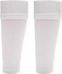 Kids Leg Sleeve Socks White Fits Over Calf Shin Pads Compression Sleeves for Football Training Running by Sock Stack WHITE Socks