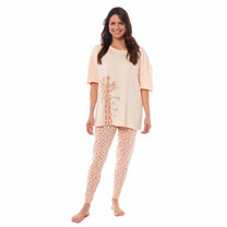 Daisy Dreamer Ladies Oversized Cotton T Shirt And Leggings PJ Set With ...