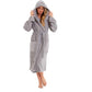 Luxurious Women's Bamboo Hooded Dressing Gown Ultra Absorbent Soft Towelling Robe for Spa Gym Home in Grey or White Sizes S to XL Daisy Dreamer Robe