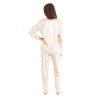 Luxurious Women's Soft Crushed Velvet Pyjama Set Comfortable Loungewear Stylish Nightwear with Elasticated Waistband Multiple Sizes Daisy Dreamer Pyjamas