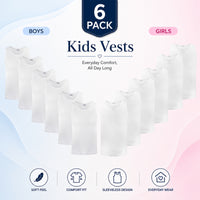 Sock Stack Kinder Baumwoll-Unterhemden Jungen Mädchen 6er-Pack Schulalter 2-13 Jahre