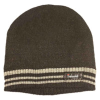 Men's 3M Thinsulate Insulated Fleece Lined Knitted Beanie Hat with Striped Design for Skiing Hiking Camping by Sock Stack GREY Hats
