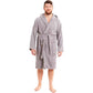 Men's Bamboo Hooded Bath Robe Ultra Absorbent Towelling Dressing Gown for Hotels Gyms Spas with Soft Breathable Cotton Blend Quick Dry Grey White by Sock Stack Robe