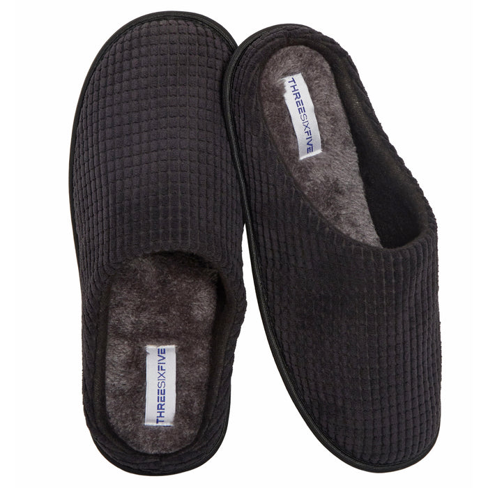 Men’s Check Corduroy Slip-On Indoor Slippers