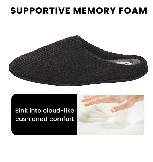 Men’s Check Corduroy Slip-On Indoor Slippers
