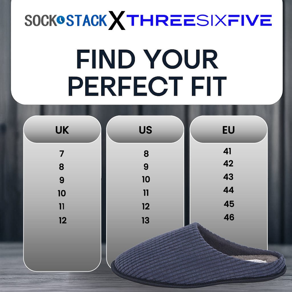 Men’s Check Corduroy Slip-On Indoor Slippers