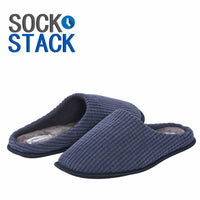 Men’s Check Corduroy Slip-On Indoor Slippers