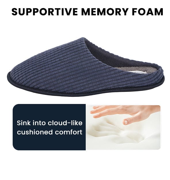 Men’s Check Corduroy Slip-On Indoor Slippers