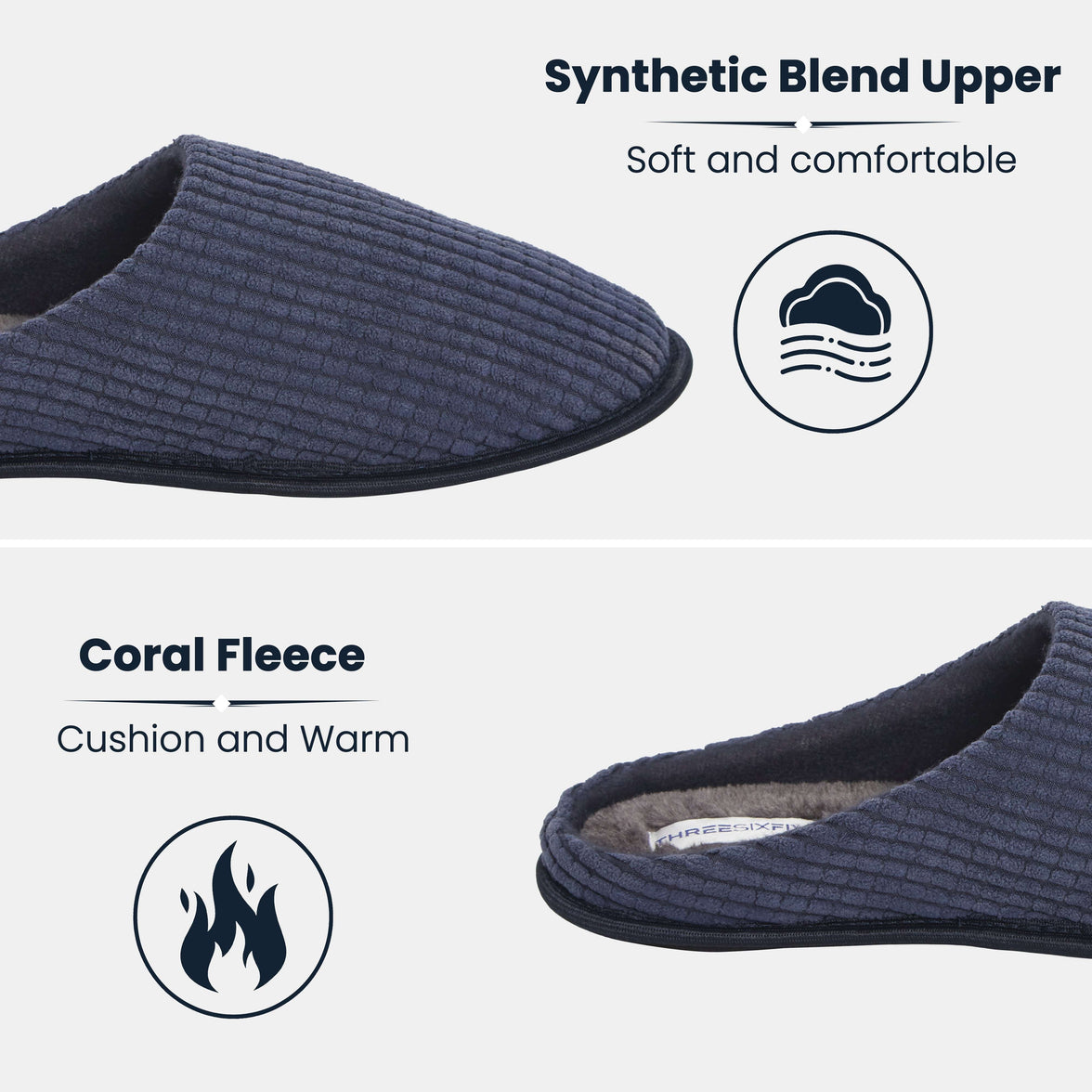 Men’s Check Corduroy Slip-On Indoor Slippers