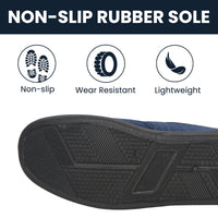 Men’s Checked Slippers Memory Foam Soft Lining Warm Slip-On House Shoes for Indoor Use by Sock Stack Slippers