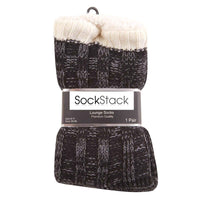 Men's Chunky Winter Lounge Slipper Socks with Non-Slip Grips Ultra-Soft Sherpa Flannel Fleece Lining Cozy Home Wear Sizes 39-46 by Sock Stack Socks