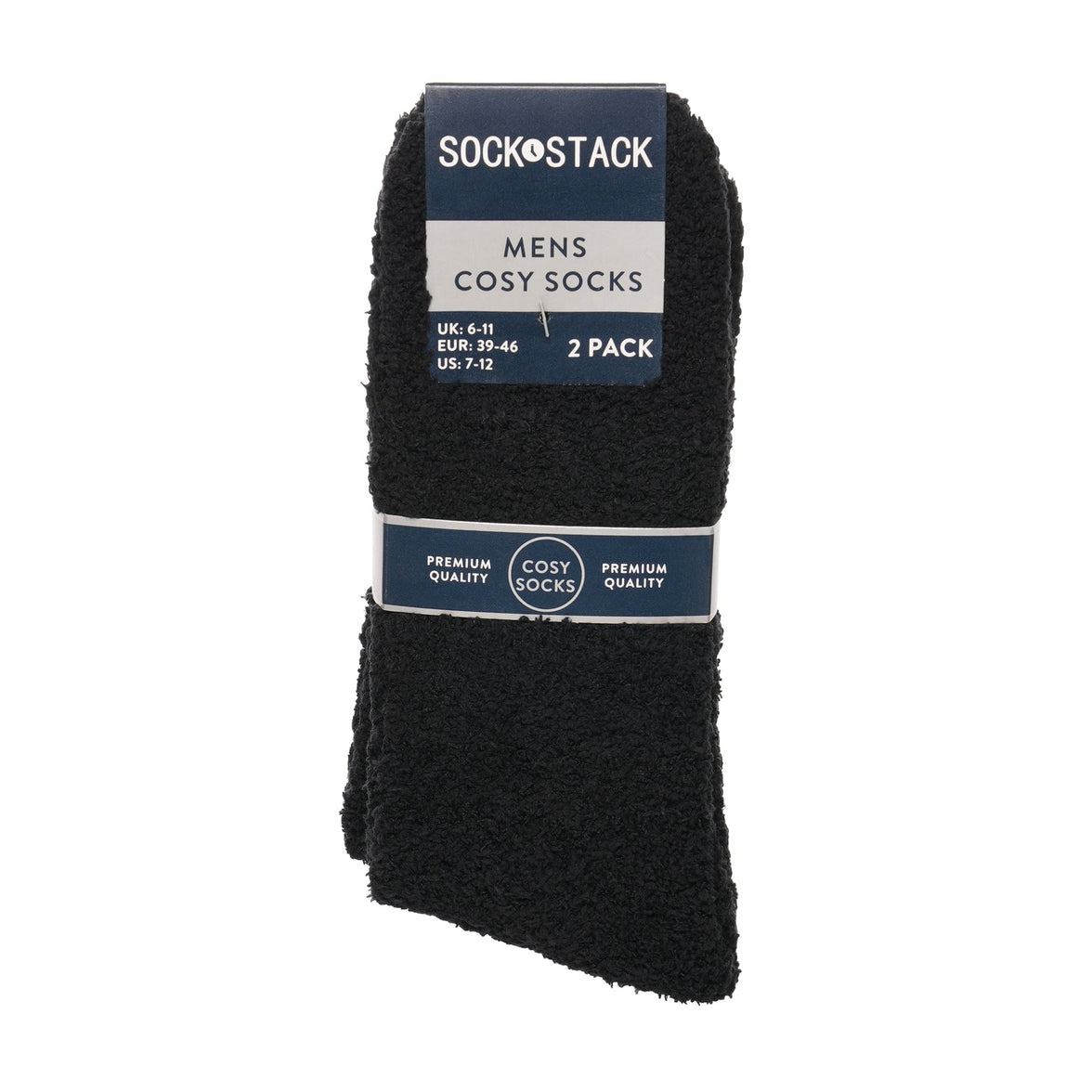 Men’s Cosy Socks 4 Pairs Ultra Soft Warm & Fluffy Black Sleep bed Sock with Thermal Insulation for Indoor Loungewear UK Size 6-11 by Sock Stack Black Socks