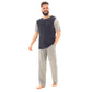 Men's Cotton T Shirt and Long Pants Loungewear Set Comfortable Lightweight Sleepwear for Warm Weather Relaxation Versatile Styles by Sock Stack NAVY/MARL GREY / S Pyjamas