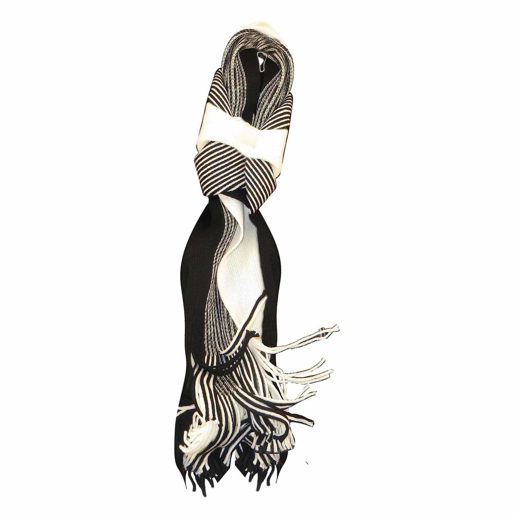 Men's Multi-Coloured Woven Stripe Thermal Winter Scarf Durable Lightweight Acrylic for Insulation and Comfort Casual and Formal Wear by Sock Stack CREAM/BLACK Scarves