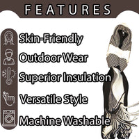Men's Multi-Coloured Woven Stripe Thermal Winter Scarf Durable Lightweight Acrylic for Insulation and Comfort Casual and Formal Wear by Sock Stack Scarves