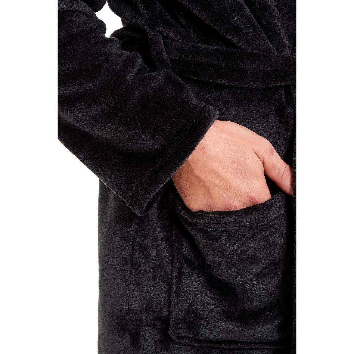 Men's Ultra-Soft Hooded Flannel Fleece Bathrobe Warm Plush Dressing Gown for Home Spa Gym Hotel by Daisy Dreamer Robe