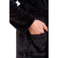 Men's Ultra-Soft Hooded Flannel Fleece Bathrobe Warm Plush Dressing Gown for Home Spa Gym Hotel by Daisy Dreamer Robe