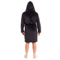 Men's Ultra-Soft Hooded Flannel Fleece Bathrobe Warm Plush Dressing Gown for Home Spa Gym Hotel by Daisy Dreamer Robe