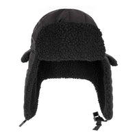 Mens Ribbed Waterproof Trapper Hat with 3M Thinsulate Fleece Lining for Winter Warmth and Cold Weather Protection by Heatwave Thermalwear BLACK Trapper Hat