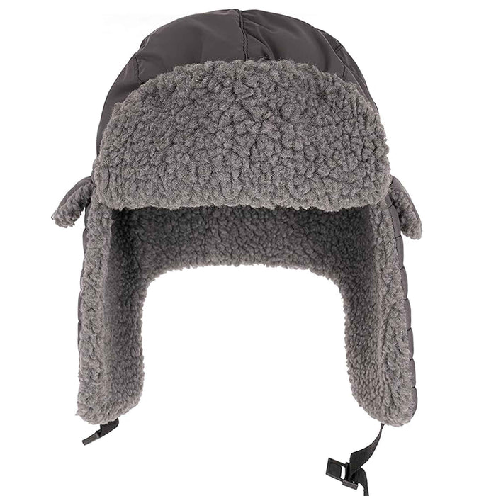 Mens Ribbed Waterproof Trapper Hat with 3M Thinsulate Fleece Lining for Winter Warmth and Cold Weather Protection by Heatwave Thermalwear GREY Trapper Hat