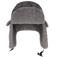 Mens Ribbed Waterproof Trapper Hat with 3M Thinsulate Fleece Lining for Winter Warmth and Cold Weather Protection by Heatwave Thermalwear GREY Trapper Hat