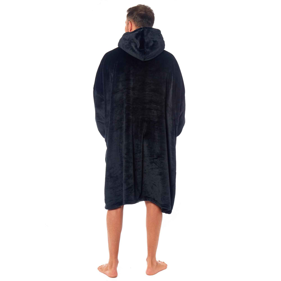 Oversized Men's Hooded Blanket Sweatshirt with Sherpa Lining Plush Wearable Hoodie for Lounging Camping One Size Fits All by Daisy Dreamer Hooded Blanket
