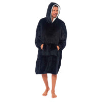 Oversized Men's Hooded Blanket Sweatshirt with Sherpa Lining Plush Wearable Hoodie for Lounging Camping One Size Fits All by Daisy Dreamer Hooded Blanket