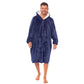 Oversized Men's Hooded Blanket Sweatshirt with Sherpa Lining Plush Wearable Hoodie for Lounging Camping One Size Fits All by Daisy Dreamer NAVY Hooded Blanket