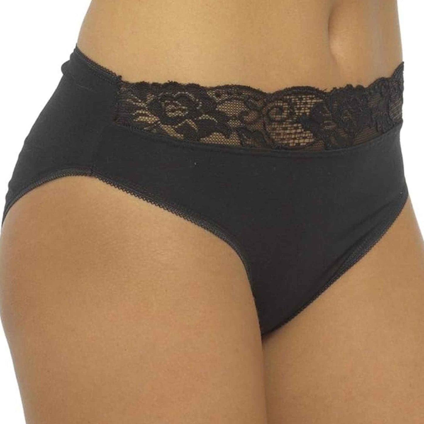 Pack of 10 Cotton Rich Lace Brief Knickers for Women Comfortable Stretch Waistband Assorted Colours Breathable Underwear UK Sizes 10-20 by Daisy Dreamer 8 Underwear