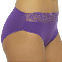 Pack of 10 Cotton Rich Lace Brief Knickers for Women Comfortable Stretch Waistband Assorted Colours Breathable Underwear UK Sizes 10-20 by Daisy Dreamer Underwear