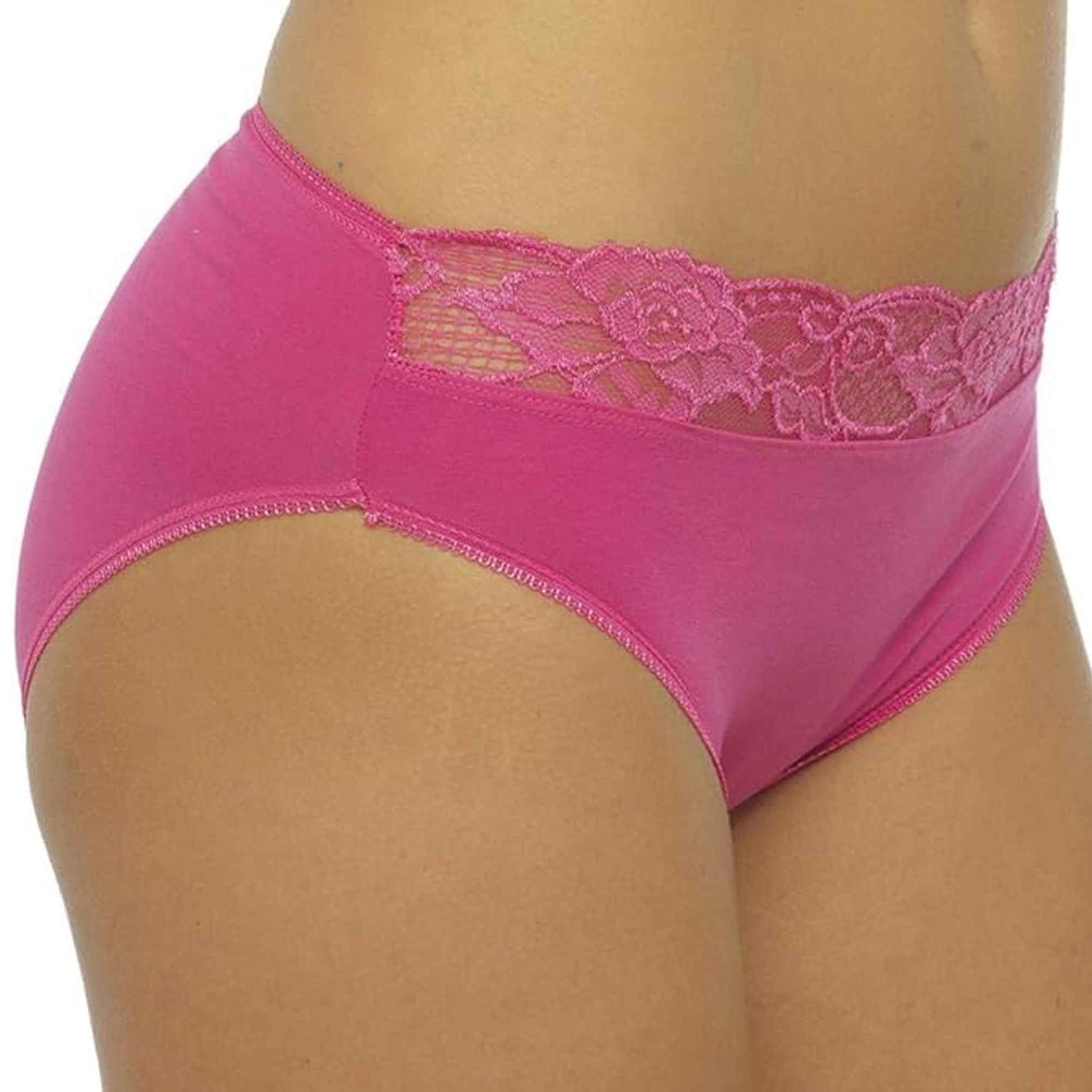 Pack of 10 Cotton Rich Lace Brief Knickers for Women Comfortable Stretch Waistband Assorted Colours Breathable Underwear UK Sizes 10-20 by Daisy Dreamer Underwear