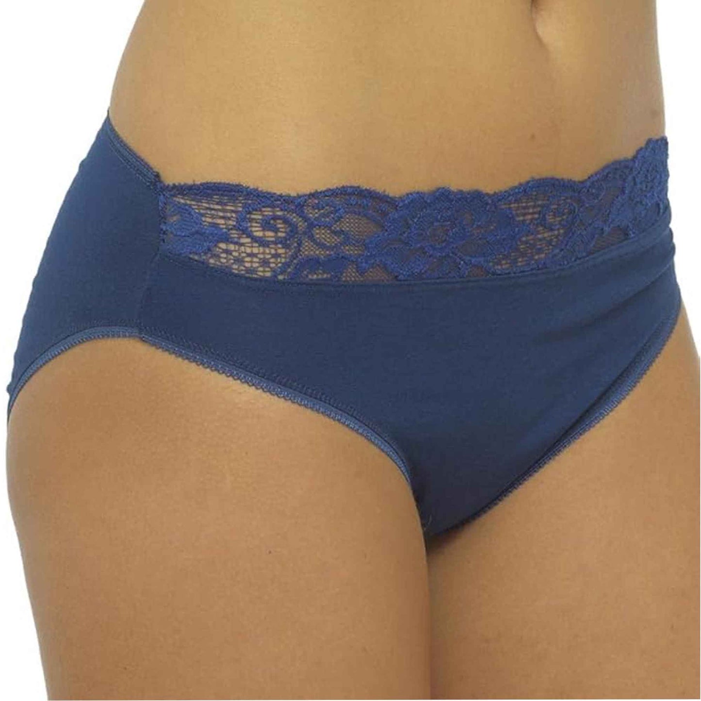 Pack of 10 Cotton Rich Lace Brief Knickers for Women Comfortable Stretch Waistband Assorted Colours Breathable Underwear UK Sizes 10-20 by Daisy Dreamer Underwear