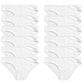 Pack of 12 Womens 100 Percent Cotton High Leg Bikini Briefs Comfortable Stretch Waistband Hypoallergenic Breathable Underwear Multipack Black White UK Sizes 10-20 by Daisy Dreamer WHITE / 10-12 Underwear