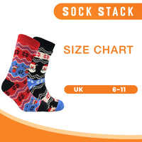 Pack of 2 Men's Festive Xmas Chunky Knit Slipper Socks with Grips Thick Warm Non-Slip Indoor Bed Socks Gift by Sock Stack UK 6-11 / CHRISTMAS Socks