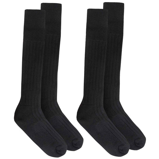 Pack of 2 Mens Heavy Duty Thermal Winter Boot Socks Warm Cotton Blend with Ankle and Arch Support Ideal for Outdoor Activities Hiking Camping Cold Weather UK 6-11 Black and Green Sock Stack BLACK / 6-11 Socks