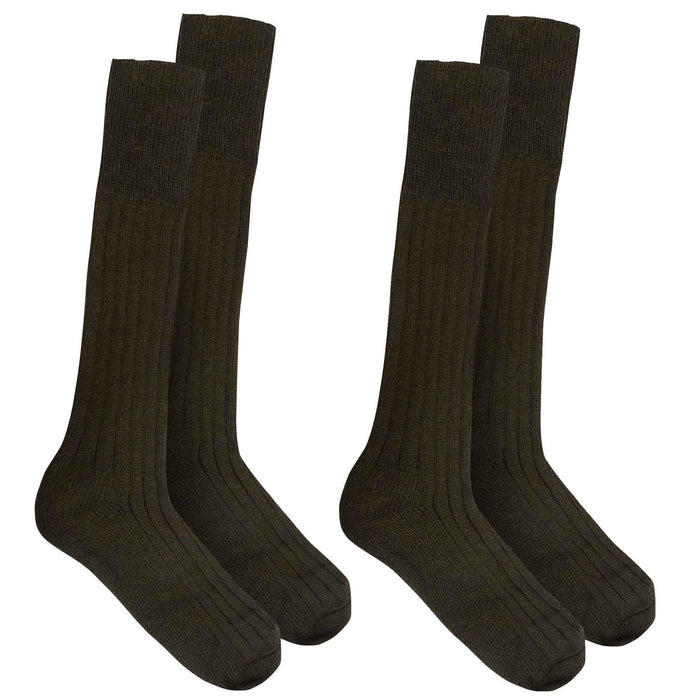 Pack of 2 Mens Heavy Duty Thermal Winter Boot Socks Warm Cotton Blend with Ankle and Arch Support Ideal for Outdoor Activities Hiking Camping Cold Weather UK 6-11 Black and Green Sock Stack GREEN / 6-11 Socks