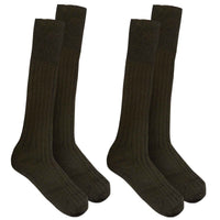 Pack of 2 Mens Heavy Duty Thermal Winter Boot Socks Warm Cotton Blend with Ankle and Arch Support Ideal for Outdoor Activities Hiking Camping Cold Weather UK 6-11 Black and Green Sock Stack GREEN / 6-11 Socks