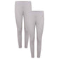Pack of 2 Womens Thermal Pants Advanced Insulating Yarn Cotton Rich Ribbed Comfort Fit for Running Hiking Workwear in White Grey Black by Heatwave Thermalwear MARL GREY / 10-12 Thermal Underwear